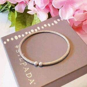 NEW SILPADA B3318 Sterling Silver Tuscany Cuff Flexible Bangle Bracelet